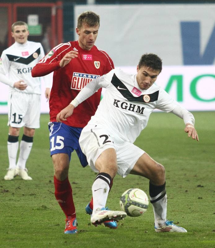 Football. T-Mobile Ekstraklasa. Piast Gliwice - Zaglebie Lubin. 02.03.2013