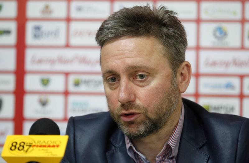 Football. GKS Katowice. Press Conference. 21.04.2016