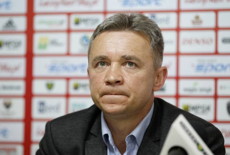 Football. GKS Katowice. Press Conference. 21.04.2016