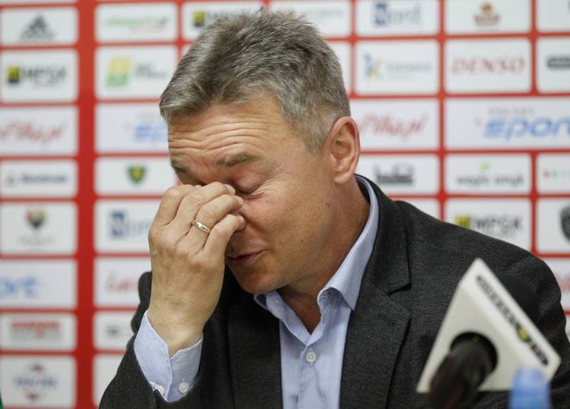 Football. GKS Katowice. Press Conference. 21.04.2016