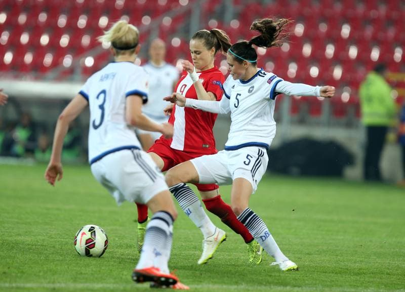 Football. Women's European Championship Qualifiers. Poland - Denmark. 07.04.2016