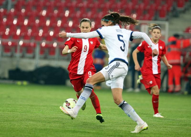 Football. Women's European Championship Qualifiers. Poland - Denmark. 07.04.2016