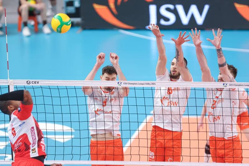 Volleyball. CEV Champions League. Jastrzebski Wegiel - Gas Sales Daiko Piacenza. 28.02.2024