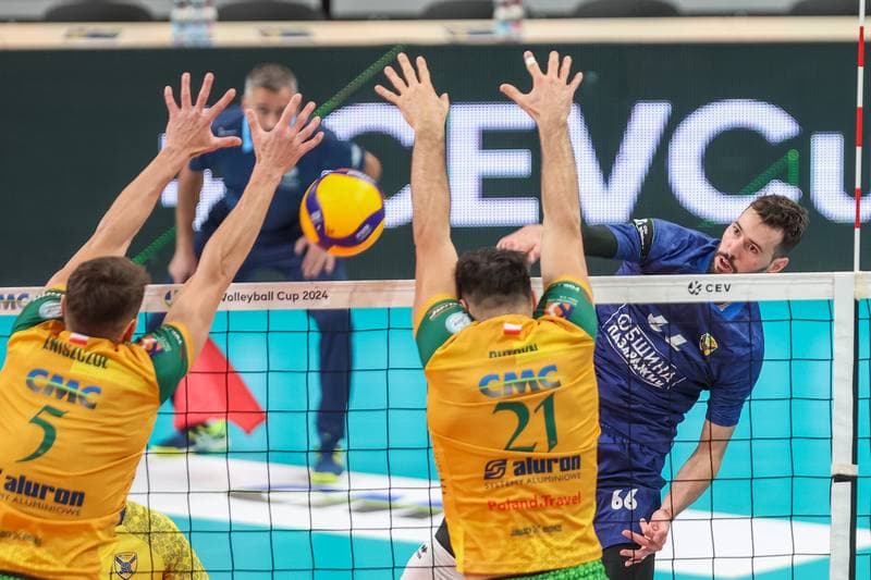 Volleyball. CEV Volleyball Cup. Aluron CMC Warta Zawiercie - Hebar Pazardzik. 23.11.2023