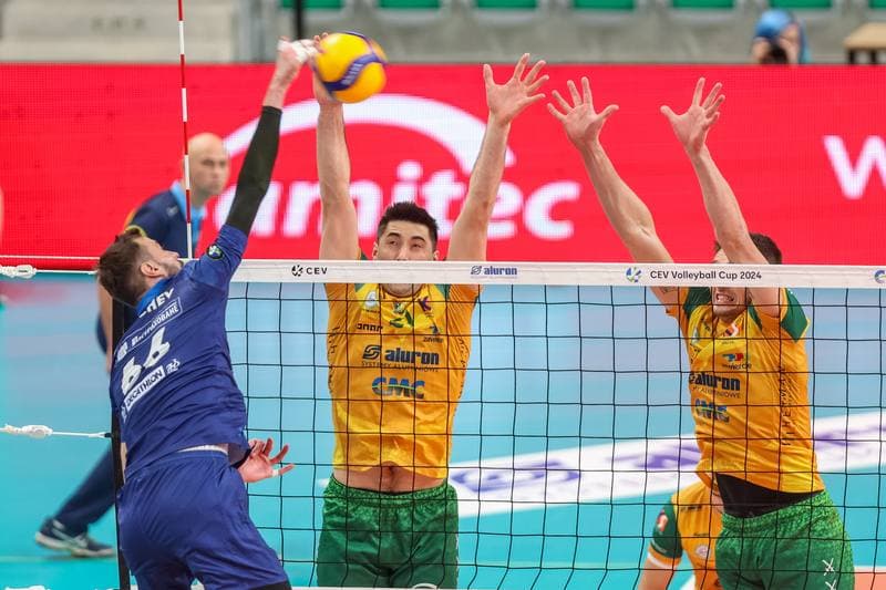 Volleyball. CEV Volleyball Cup. Aluron CMC Warta Zawiercie - Hebar Pazardzik. 23.11.2023