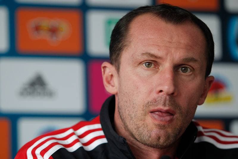 Football. Piast Gliwice. Press Conference. 25.09.2014