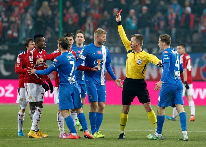 Football. T-Mobile Ekstraklasa. Wisla Krakow - Lech Poznan. 07.12.2014
