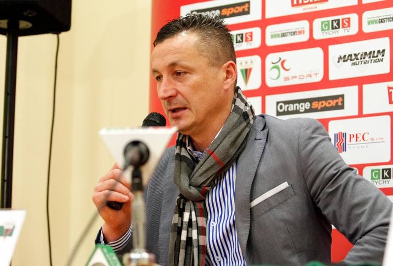 Football. GKS Tychy. Press Conference. 05.12.2014