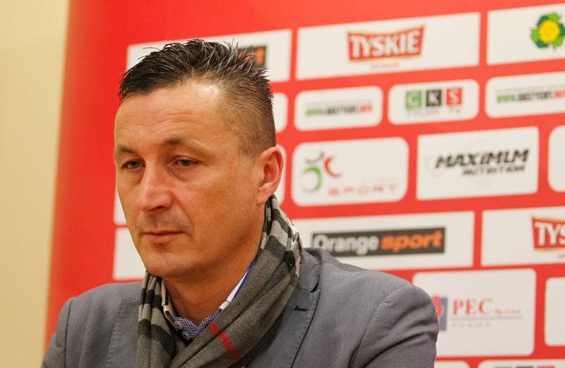 Football. GKS Tychy. Press Conference. 05.12.2014