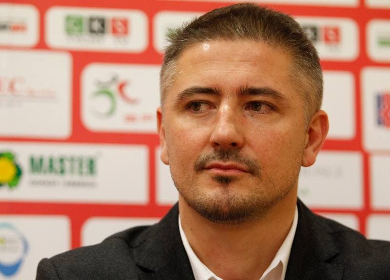 Football. GKS Tychy. Press Conference. 05.12.2014