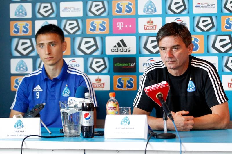 Football. Ruch Chorzow. Press Conference. 25.08.2016