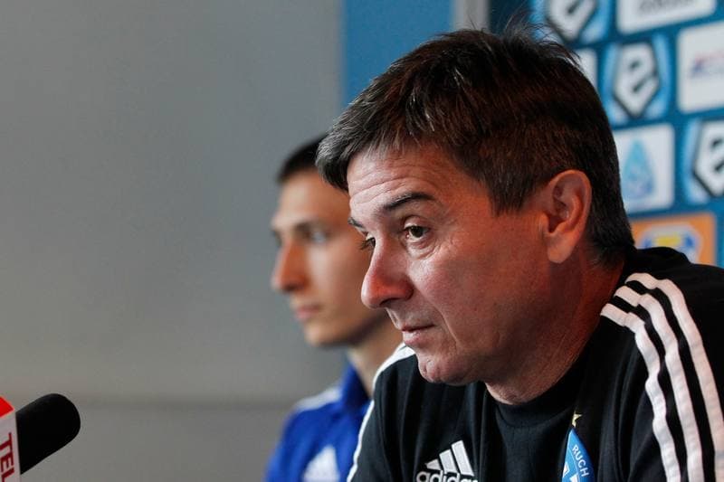 Football. Ruch Chorzow. Press Conference. 25.08.2016