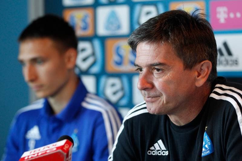 Football. Ruch Chorzow. Press Conference. 25.08.2016