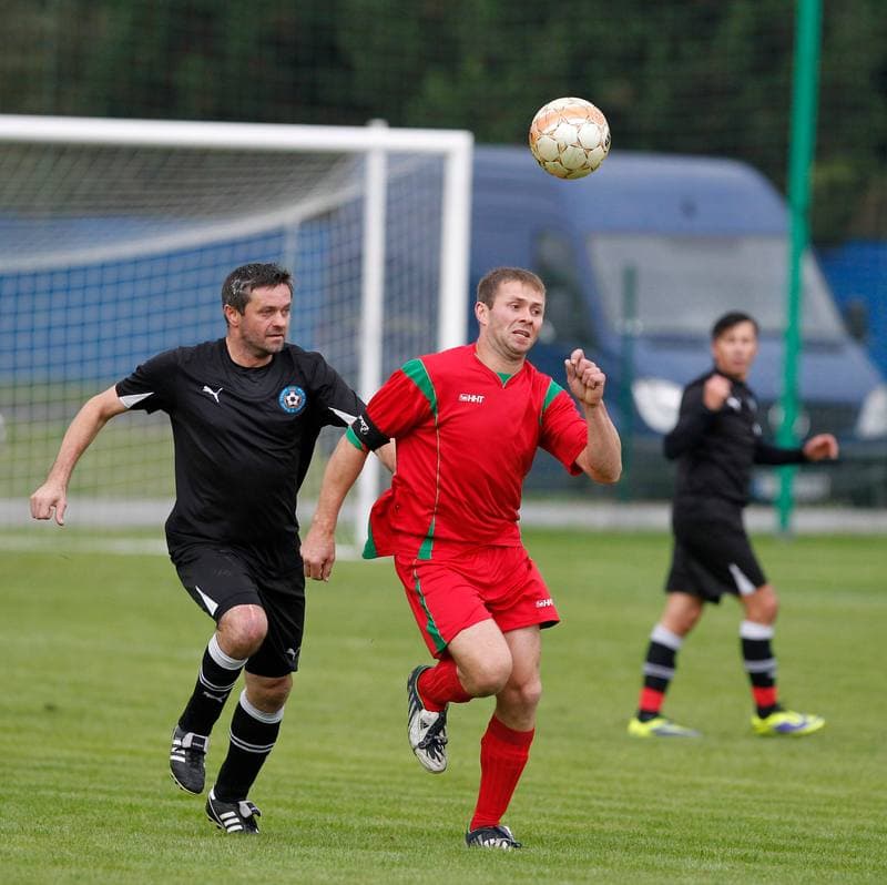 Football. Podokreg Katowice. Strazak Mikolow - Reprezentacja Slaska Oldboyow. 23.09.2014