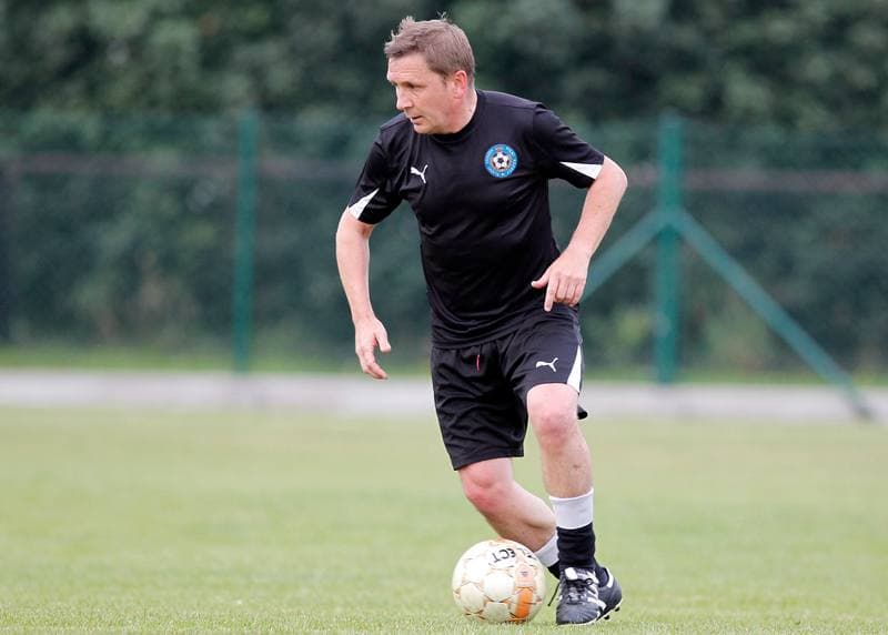 Football. Podokreg Katowice. Strazak Mikolow - Reprezentacja Slaska Oldboyow. 23.09.2014
