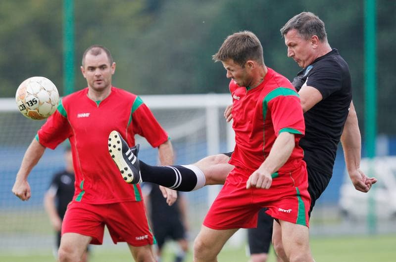 Football. Podokreg Katowice. Strazak Mikolow - Reprezentacja Slaska Oldboyow. 23.09.2014