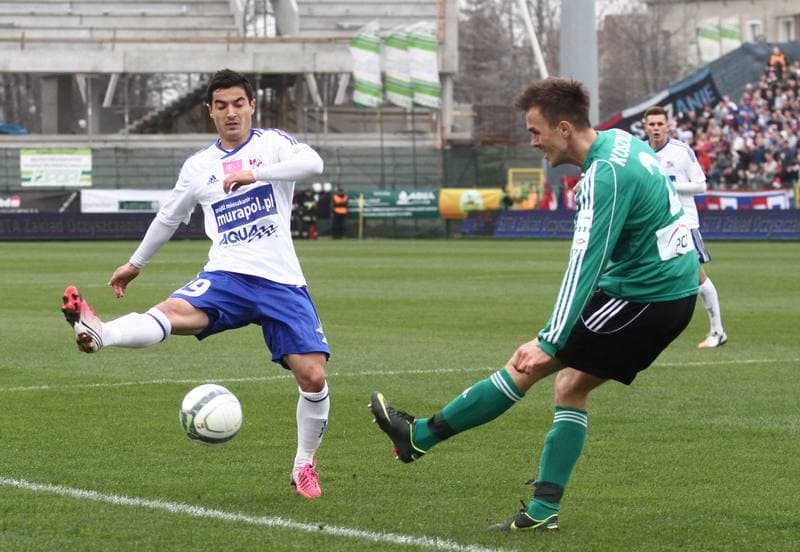 Football. T-Mobile Ekstraklasa. Podbeskidzie Bielsko-Biala - GKS Belchatow. 20.04.2013