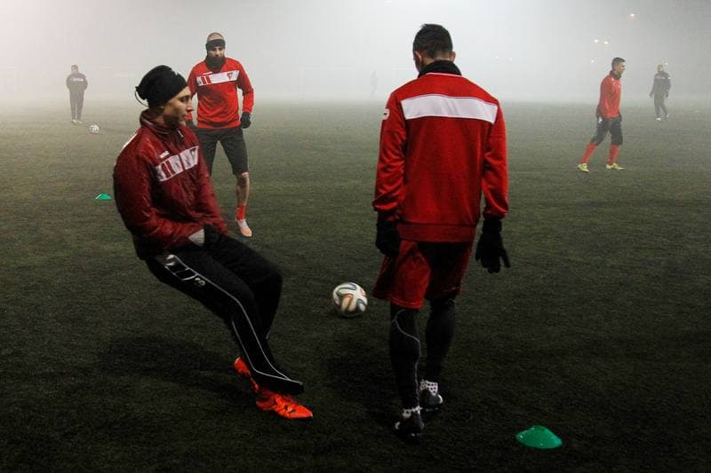 Football. Zaglebie Sosnowiec. Training. 11.01.2016
