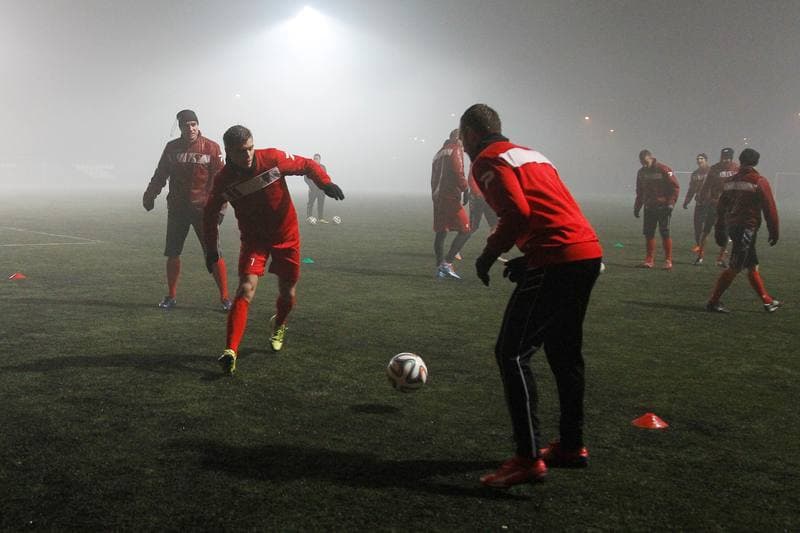 Football. Zaglebie Sosnowiec. Training. 11.01.2016