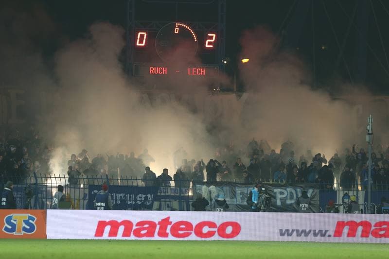 Football. Lotto Ekstraklasa. Ruch Chorzow - Lech Poznan. 04.11.2016