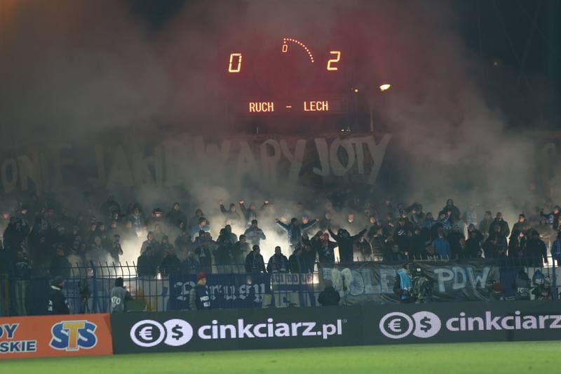Football. Lotto Ekstraklasa. Ruch Chorzow - Lech Poznan. 04.11.2016