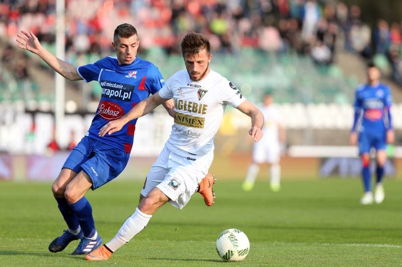 Football. Nice I Liga. Zaglebie Sosnowiec - Podbeskidzie Bielsko-Biala. 15.04.2017