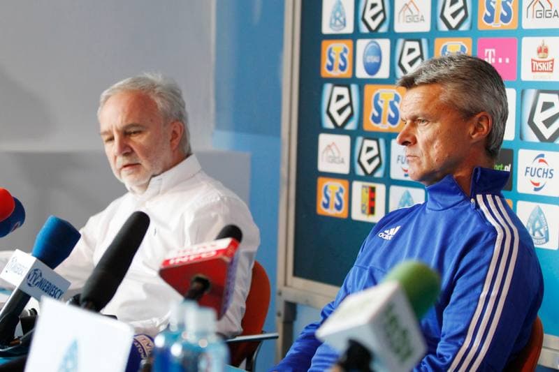 Football. Ruch Chorzow. Press Conference. 24.04.2017