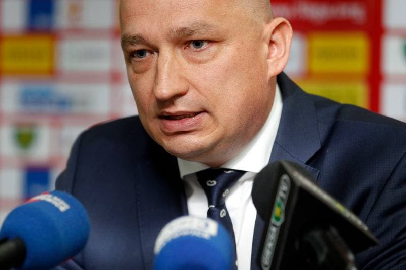 Football. GKS Katowice. Press Conference. 15.05.2018