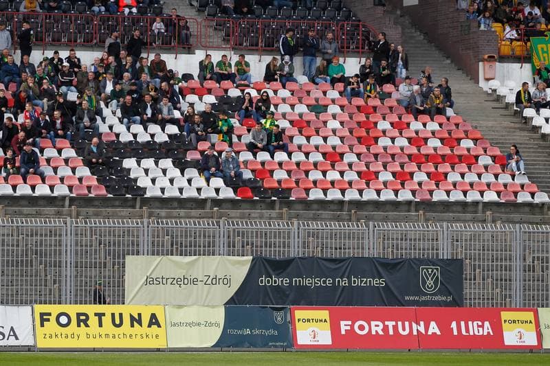 Football. Fortuna I Liga. GKS 1962 Jastrzebie - Bytovia Bytow. 24.04.2019