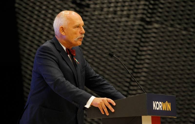 Janusz Korwin-Mikke. Partia Korwin. Press Conference. 26.09.2015