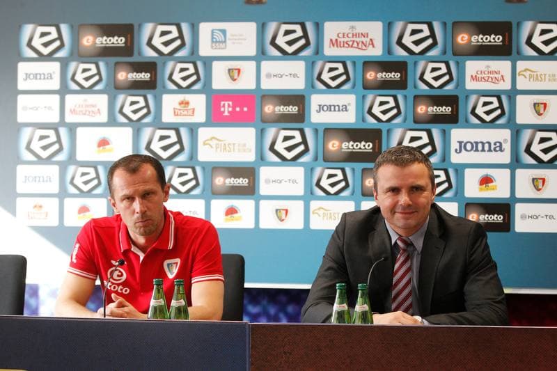 Football. Piast Gliwice. Press Conference. 10.02.2017