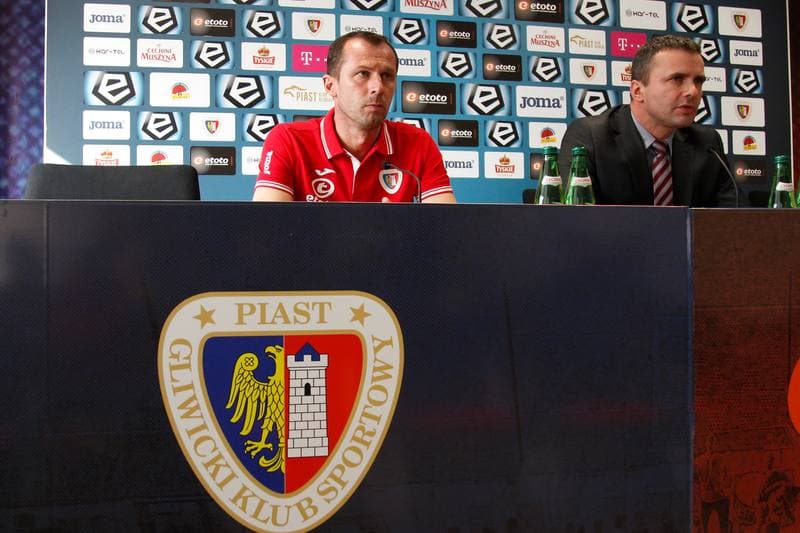 Football. Piast Gliwice. Press Conference. 10.02.2017