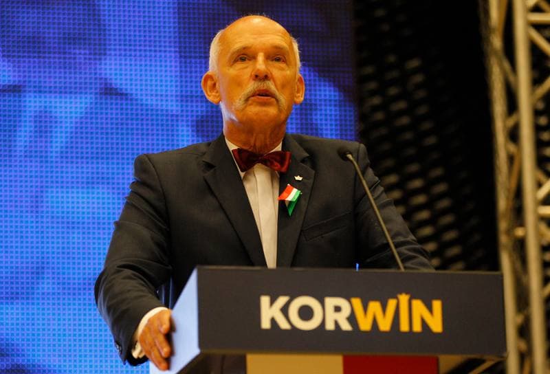 Janusz Korwin-Mikke. Partia Korwin. Press Conference. 26.09.2015