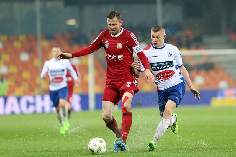 Football. Nice I Liga. Podbeskidzie Bielsko-Biala - Miedz Legnica. 28.04.2017