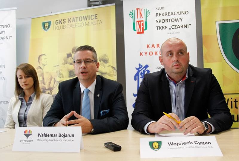Football. GKS Katowice. Press Conference. 01.10.2015