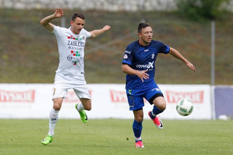 Football. Sparing. Zaglebie Sosnowiec - LKS Lodz. 15.07.2017