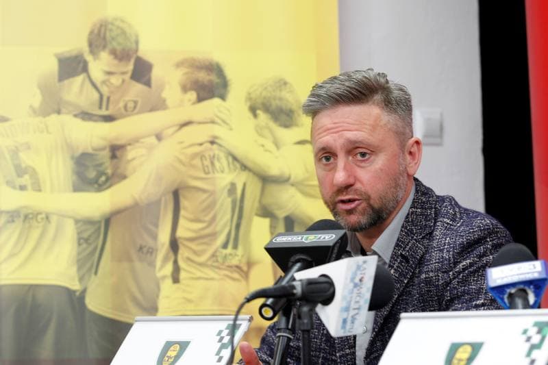 Football. GKS Katowice. Press Conference. 01.03.2017