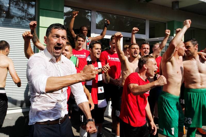Football. Zaglebie Sosnowiec. Celebration. 27.05.2018