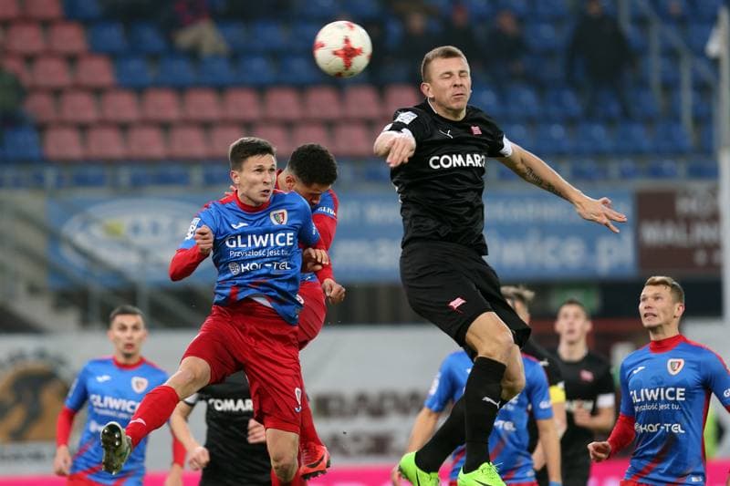 Football. Lotto Ekstraklasa. Piast Gliwice - Cracovia Krakow. 18.11.2017