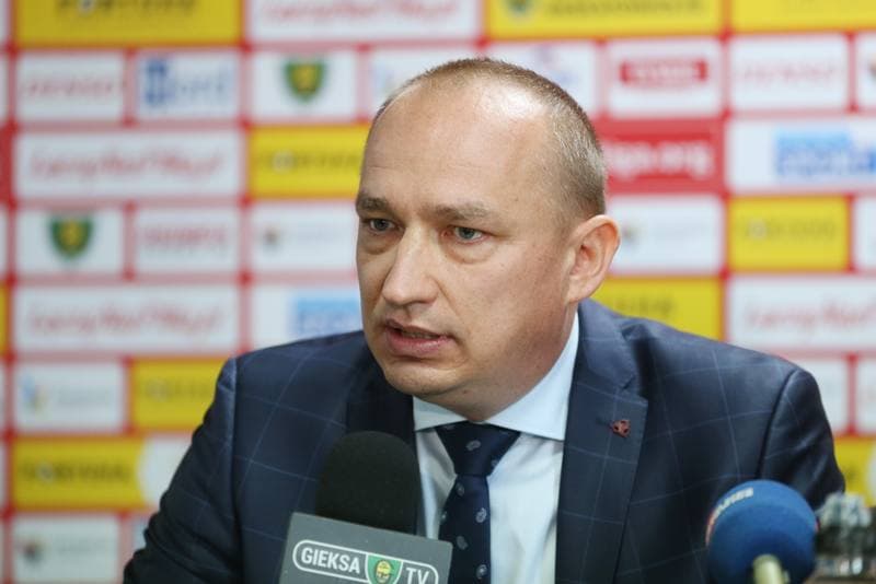 Football. GKS Katowice. Press Conference. 15.10.2018