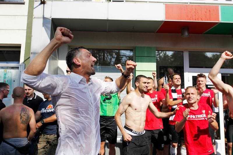 Football. Zaglebie Sosnowiec. Celebration. 27.05.2018