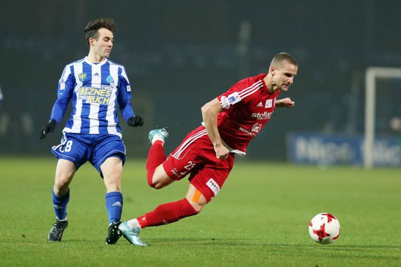 Football. Nice I Liga. Ruch Chorzow - Wigry Suwalki. 22.11.2017