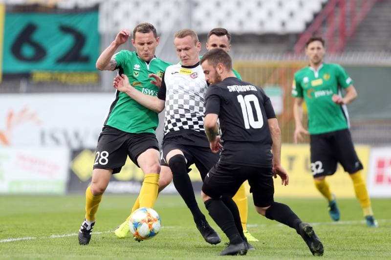 Football. Fortuna I Liga. GKS 1962 Jastrzebie - Bytovia Bytow. 24.04.2019
