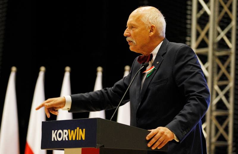 Janusz Korwin-Mikke. Partia Korwin. Press Conference. 26.09.2015