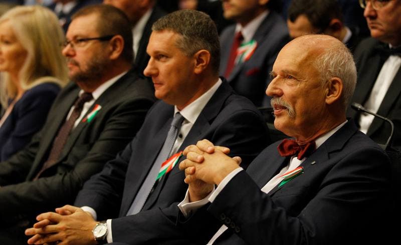 Janusz Korwin-Mikke. Partia Korwin. Press Conference. 26.09.2015