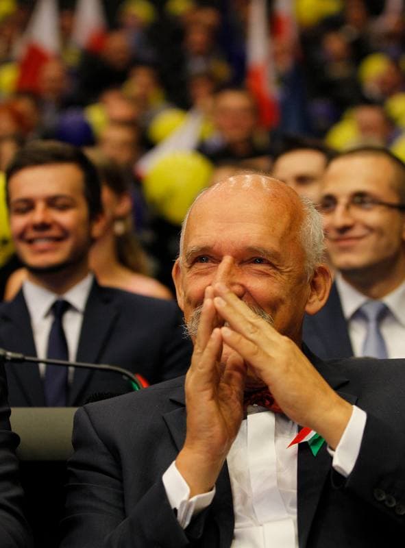 Janusz Korwin-Mikke. Partia Korwin. Press Conference. 26.09.2015