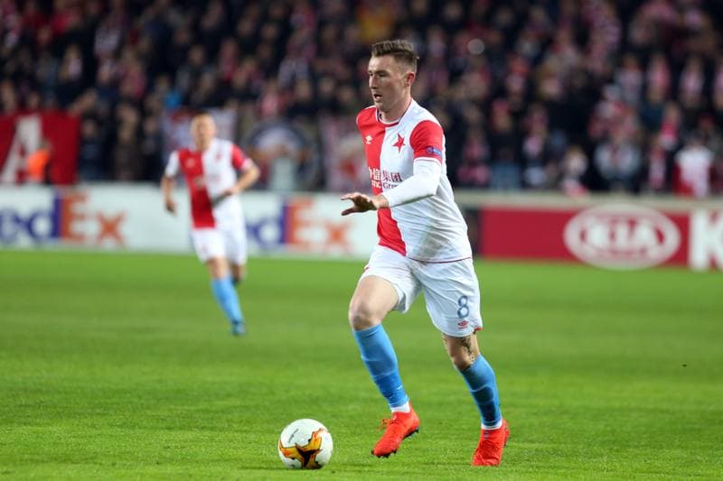 Football. UEFA Europa League. Slavia Prague - KRC Genk. 14.02.2019