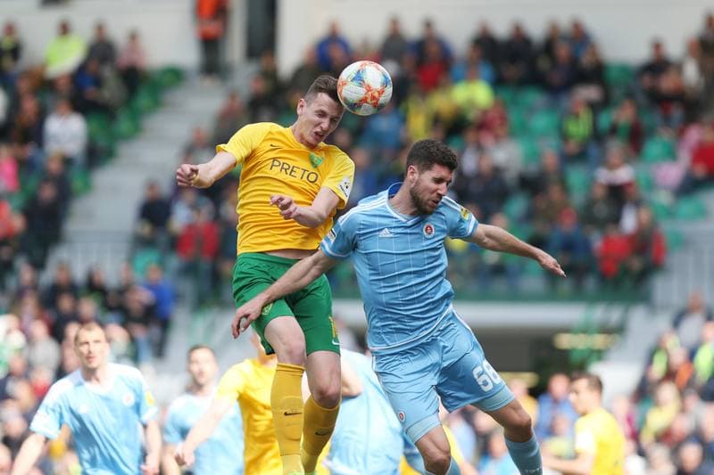 Football. Fortuna Liga. MSK Zilina - Slovan Bratislava. 14.04.2019
