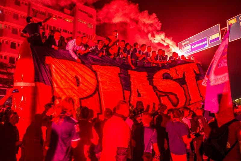 Football. Piast Gliwice. Celebration. 19.05.2019