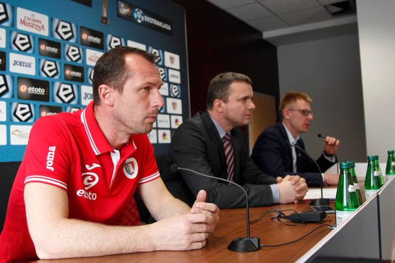 Football. Piast Gliwice. Press Conference. 10.02.2017